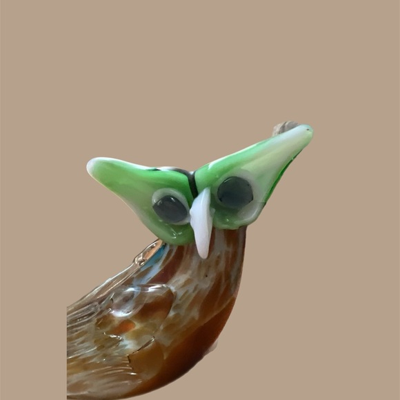 HAND BLOWN ART GLASS OWL BIRD RARE CRISTALES DE CHIHUAHAU JUAREZ MEXICO - Picture 7 of 7